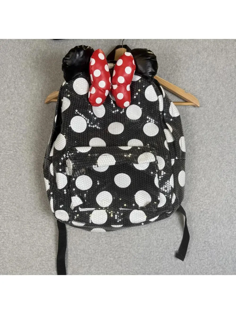 Disney Mickie Mouse Sequin Black White Backpack Girls Kids Adult